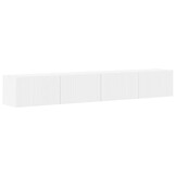 vidaXL TV Wandkast 2 pcs Wit 60 x 31 x 29.5 cm Bewerkt hout