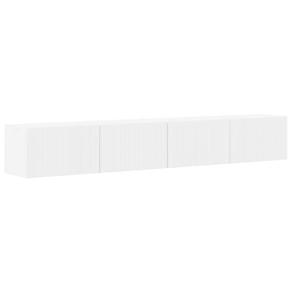 vidaXL TV Wandkast 2 pcs Wit 60 x 31 x 29.5 cm Bewerkt hout