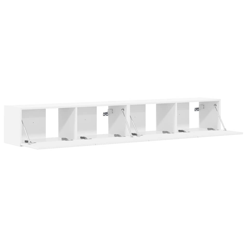 vidaXL TV Wandkast 2 pcs Wit 60 x 31 x 29.5 cm Bewerkt hout
