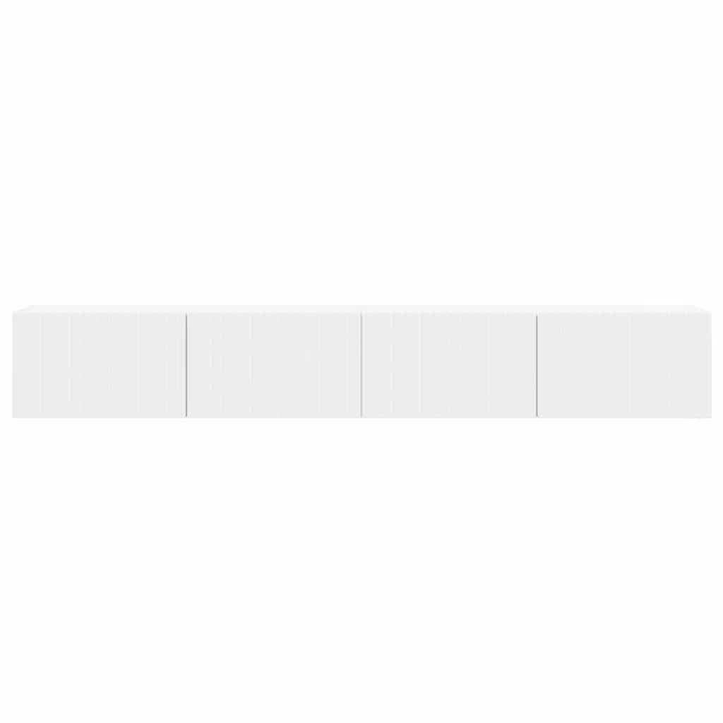 vidaXL TV Wandkast 2 pcs Wit 60 x 31 x 29.5 cm Bewerkt hout