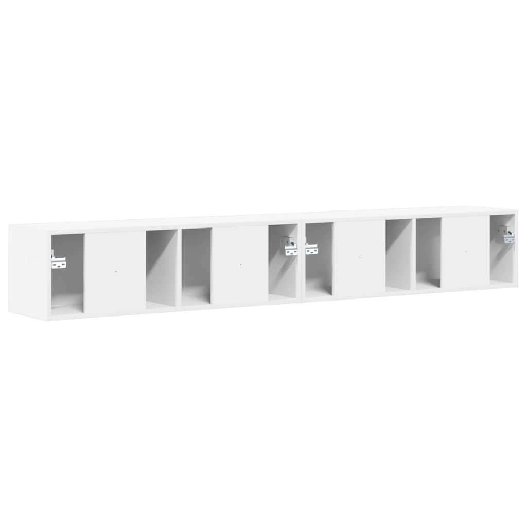 vidaXL TV Wandkast 2 pcs Wit 60 x 31 x 29.5 cm Bewerkt hout