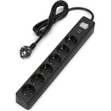 Amazon Basics 6-socket outlet, 600 Joule power strip with surge protection, 1.4 m, black