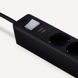Amazon Basics 6-socket outlet, 600 Joule power strip with surge protection, 1.4 m, black