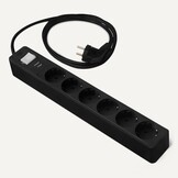 Amazon Basics 6-socket outlet, 600 Joule power strip with surge protection, 1.4 m, black