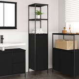 vidaXL Badkamermeubel met planken 36x35x165 cm zwart eikenkleurig