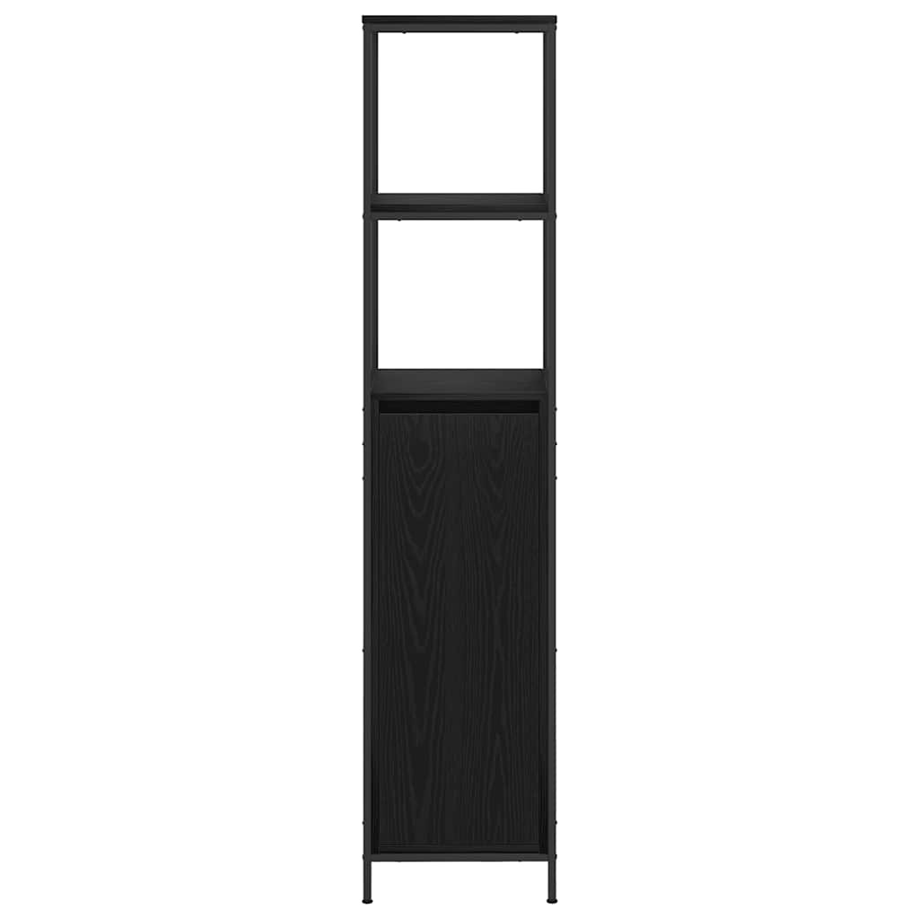 vidaXL Badkamermeubel met planken 36x35x165 cm zwart eikenkleurig