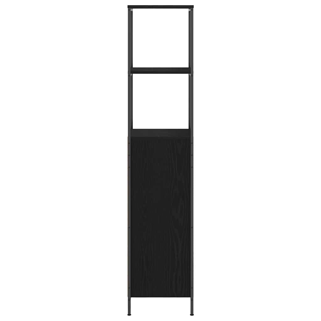 vidaXL Badkamermeubel met planken 36x35x165 cm zwart eikenkleurig