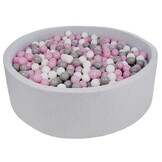 Ballenbak 125 cm met 1200 ballen wit, licht paars & grijs