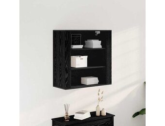 vidaXL Wandkast met plank Zwart eiken 80 x 33 x 80 cm Bewerkt hout