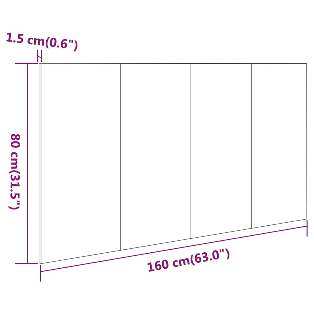 Hoofdbord Sonoma Eikenhout Bewerkt 160x80 cm - 60% Korting