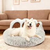 65cm Ø Pluizig Huisdierbed Donzig Hondenbed Kalmerend Kattenbed Wasbaar Kattenmand winter Huisdier Slaapkussen warm Anti-Slip Hondenmand voor Kleine en Middelgrote Honden