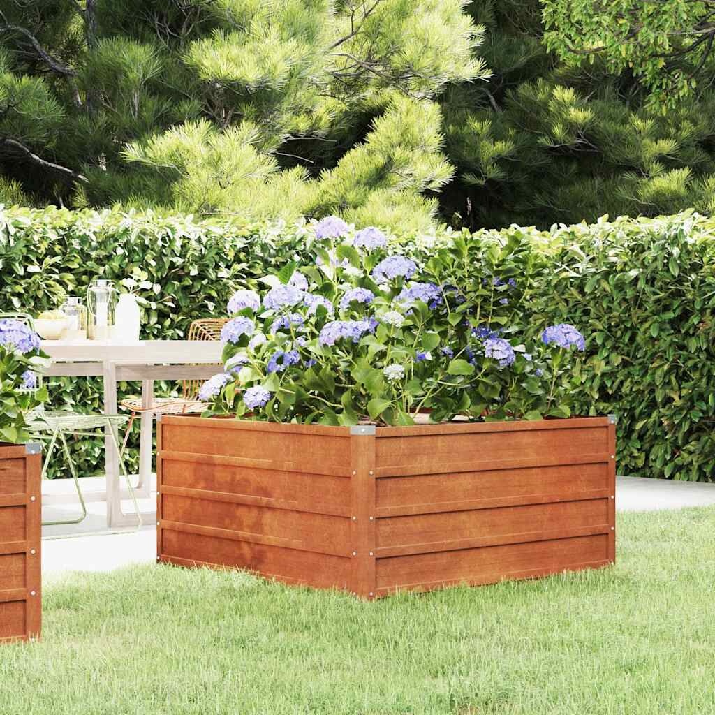 vidaXL Plantenbak verhoogd 100x100x45 cm cortenstaal roestig