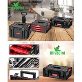 OliveBird Mobiele Gereedschapswagen met 3 Laden - Zwart/Rood - 445 x 375 x 755 mm