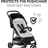 hauck universele zitverkleiner voor buggy’s en wandelwagens/Katoen/Ademend/Zacht/Eenvoudige bevestiging/Zomer & winter/Grijs