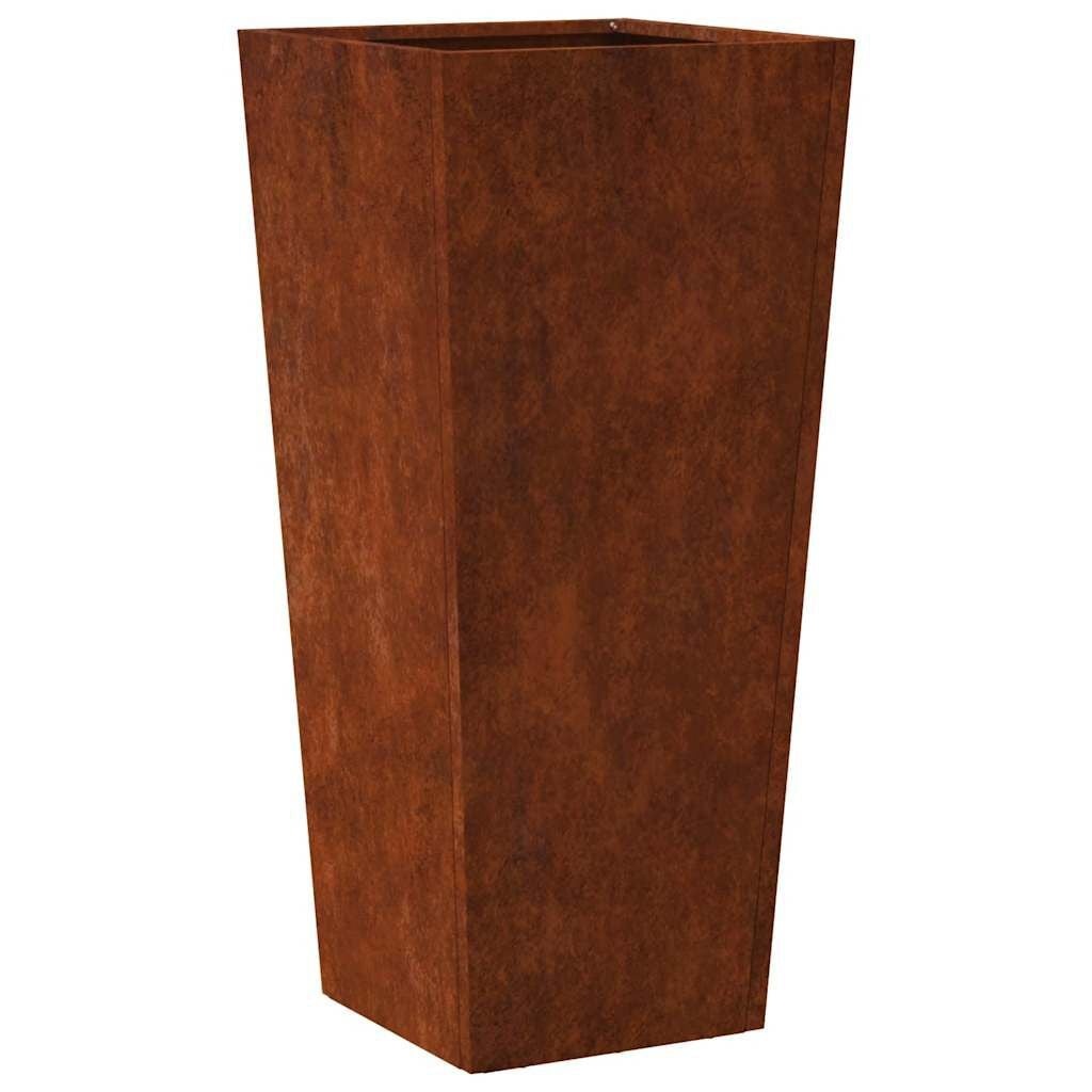 vidaXL Plantenbak 35x35x75 cm weervast staal