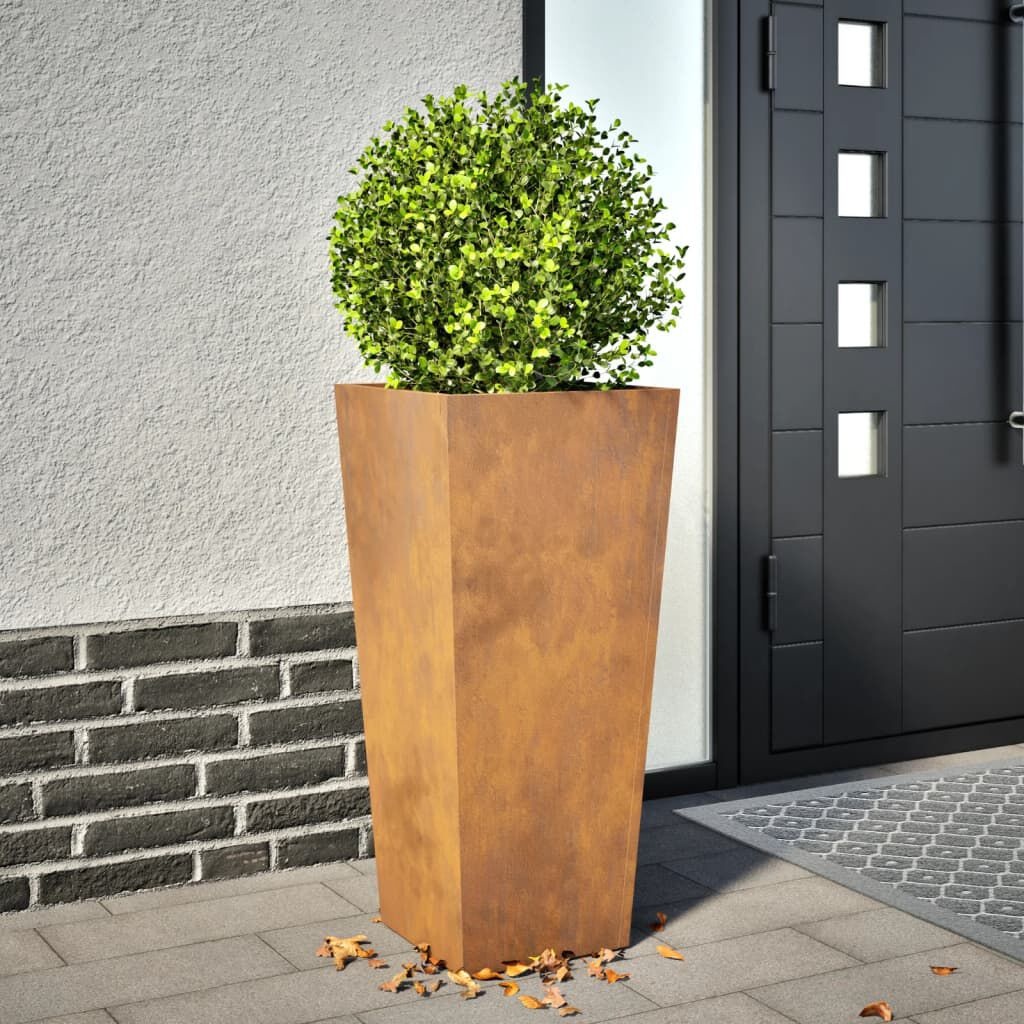vidaXL Plantenbak 35x35x75 cm weervast staal