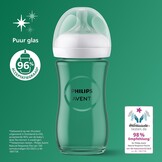 Philips Avent glazen babyfles cadeauset voor pasgeboren baby's - 3 babymelkflessen, ultra soft-fopspeen voor baby's van 0-6 maanden en ouder (model SCD878/11)