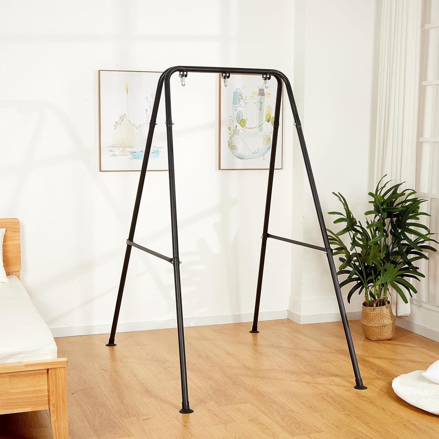 Foldable Hammock Stand, Portable Hammock Chair Standard, Heavy-Duty Foldable Hammock Frame for Indoor or Outdoor Garden, Easy to Assemble (Hammock Chair Not Included)