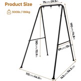 Foldable Hammock Stand, Portable Hammock Chair Standard, Heavy-Duty Foldable Hammock Frame for Indoor or Outdoor Garden, Easy to Assemble (Hammock Chair Not Included)