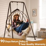 Foldable Hammock Stand, Portable Hammock Chair Standard, Heavy-Duty Foldable Hammock Frame for Indoor or Outdoor Garden, Easy to Assemble (Hammock Chair Not Included)