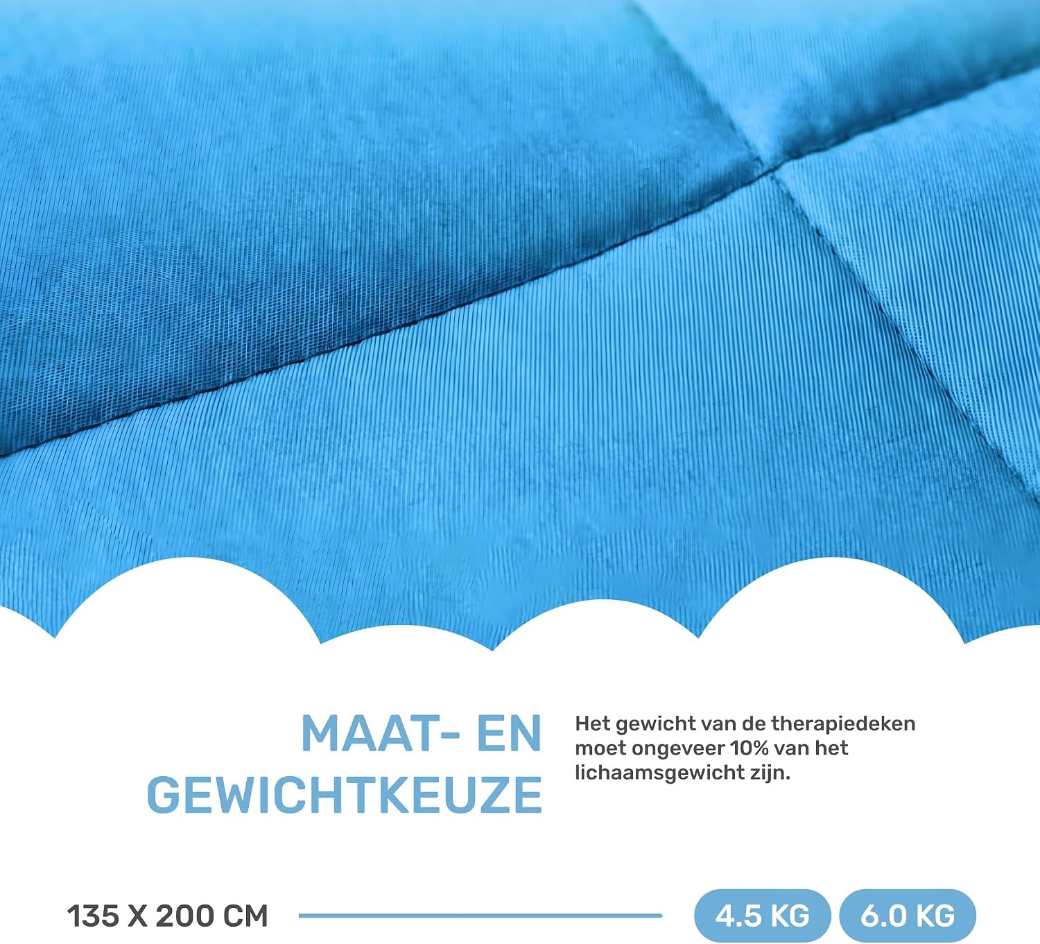 Dailydream Verzwaringsdeken - 155 x 200 cm - 7,5 kg - Blauw - 100% Katoen