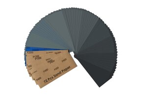 Schuurpapierset 72st 400-3000 Nat/Droog Auto, Metaal, Hout