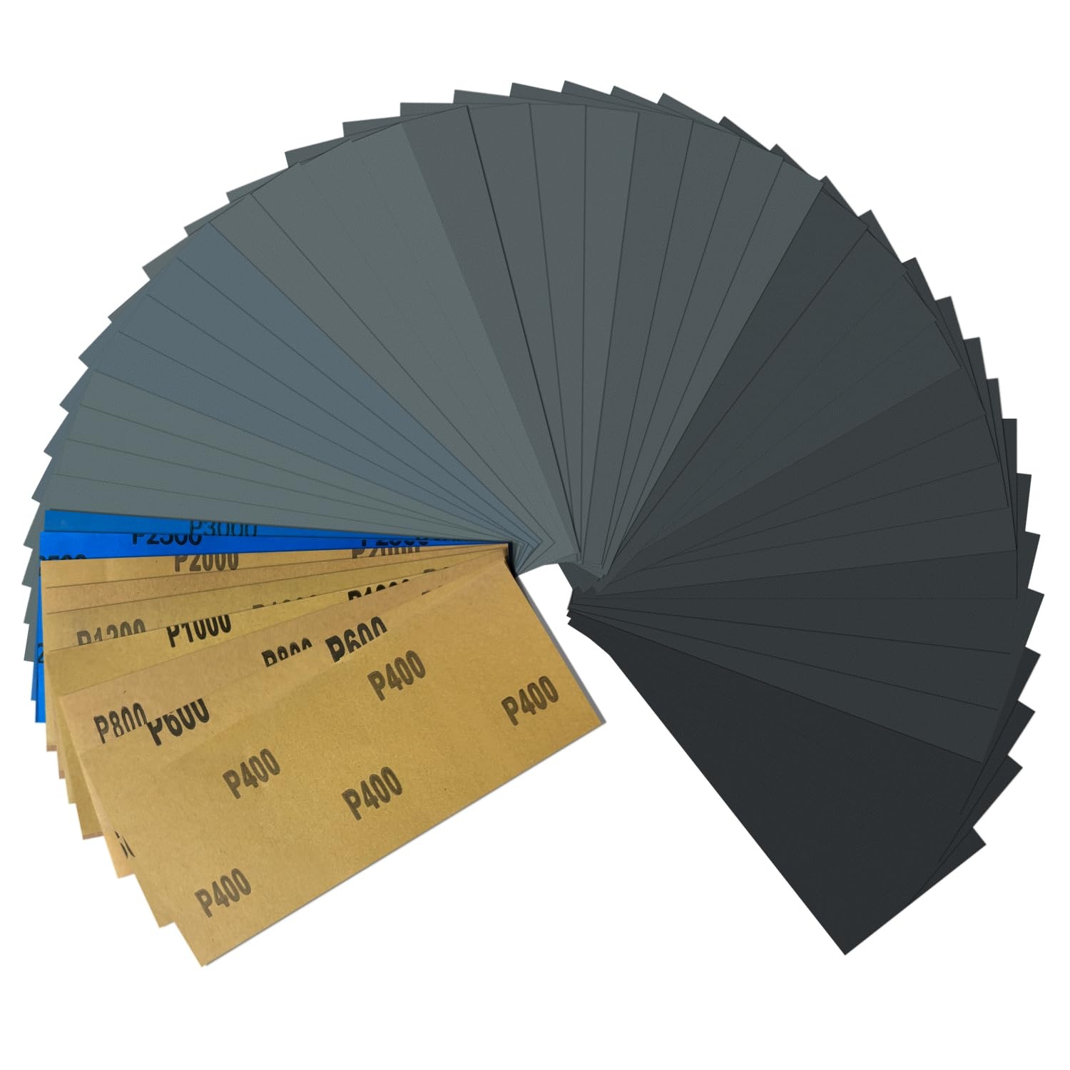 Schuurpapierset 72st 400-3000 Nat/Droog Auto, Metaal, Hout