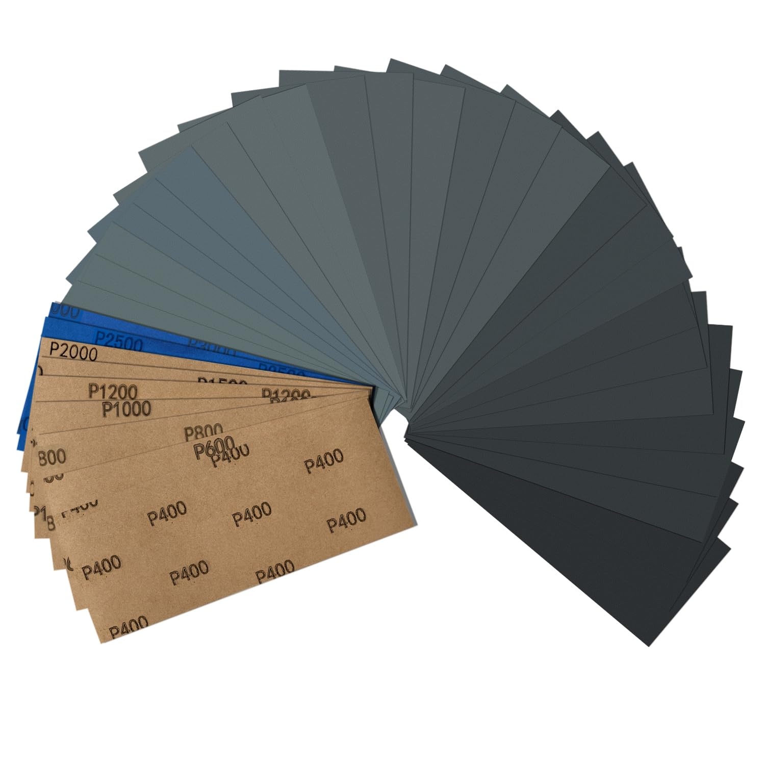 Schuurpapierset 72st 400-3000 Nat/Droog Auto, Metaal, Hout