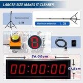 Achterwaartse timer, 2,3 inch led met afstandsbediening, 6-cijferig display, helderheid verstelbaar, zichtbaar vanaf 12 m, draagbaar, met statief en wandhouder voor keuken, examens/wedstrijd, USB