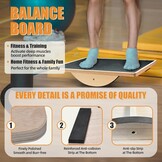Wobble Board, Sports Balance Board Wood, Wobble Board with Non-Slip Base, Balance Board for Under the Desk, Core Power, Stability, Balance Board Desk