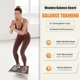 Wobble Board, Sports Balance Board Wood, Wobble Board with Non-Slip Base, Balance Board for Under the Desk, Core Power, Stability, Balance Board Desk
