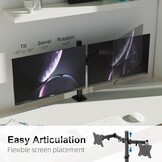 GRIFEMA Dubbele Monitor Arm - Voor 13-27 inch schermen - Zwart