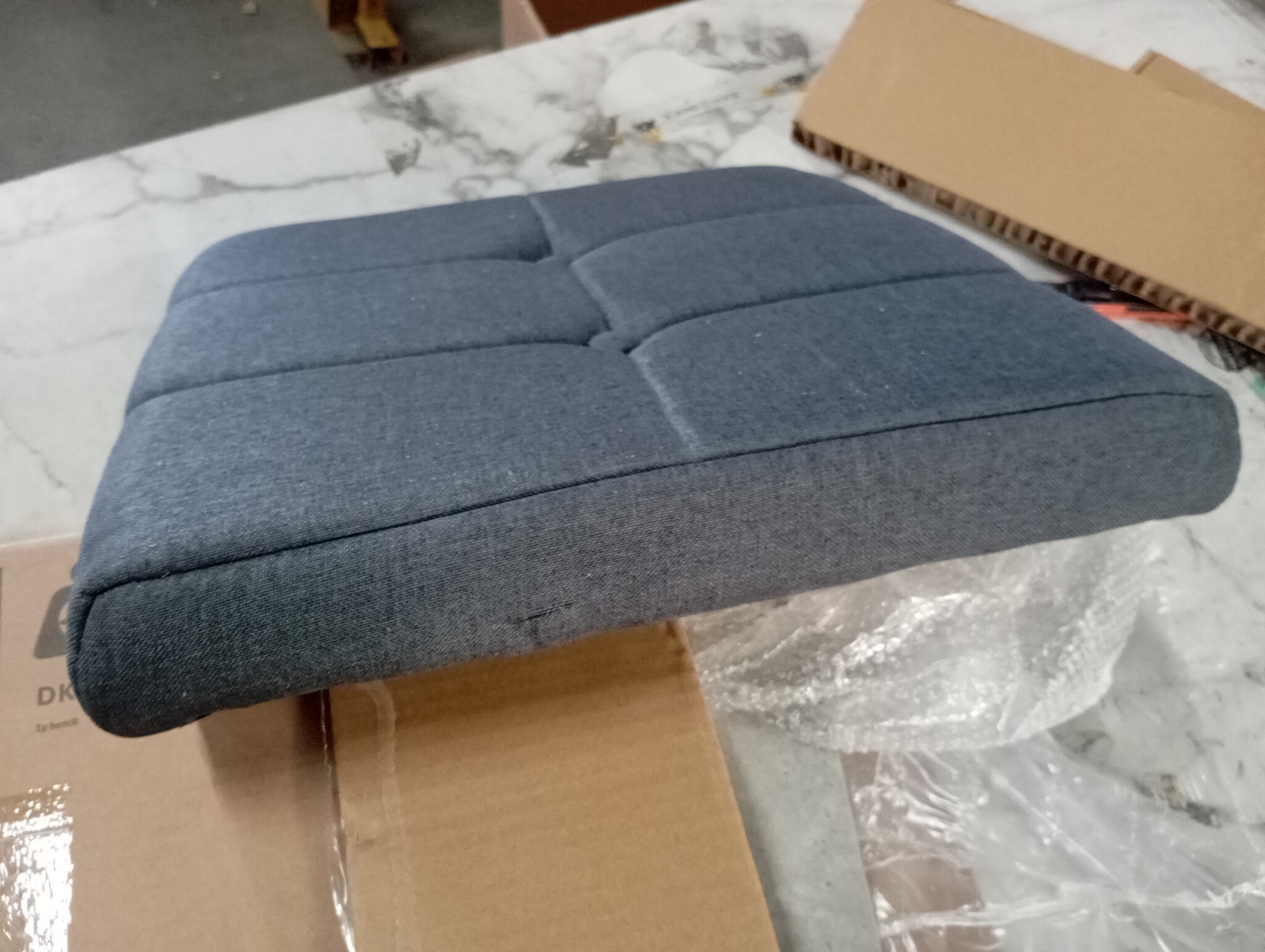 vidaXL Opbergbankje 42x42x45 cm bewerkt hout betongrijs