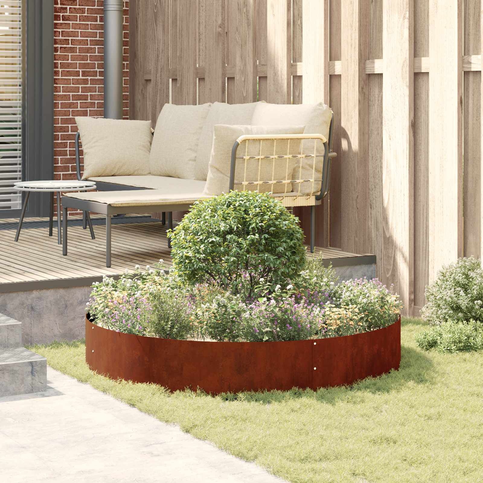 vidaXL Tuin Bloempot Bruin 120 x 120 x 20 cm Cortenstaal