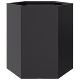 Zeshoekige Plantenbak Staal Zwart - 46x40x45 cm - 59% Korting!