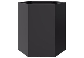 Zeshoekige Plantenbak Staal Zwart - 46x40x45 cm - 59% Korting!