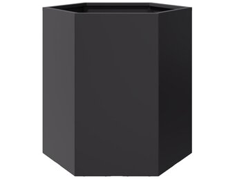 Zeshoekige Plantenbak Staal Zwart 46x40x45cm - 34% Korting