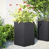 Zeshoekige Plantenbak Staal Zwart - 46x40x45 cm - 59% Korting!