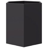 Zeshoekige Plantenbak Staal Zwart - 46x40x45 cm - 59% Korting!