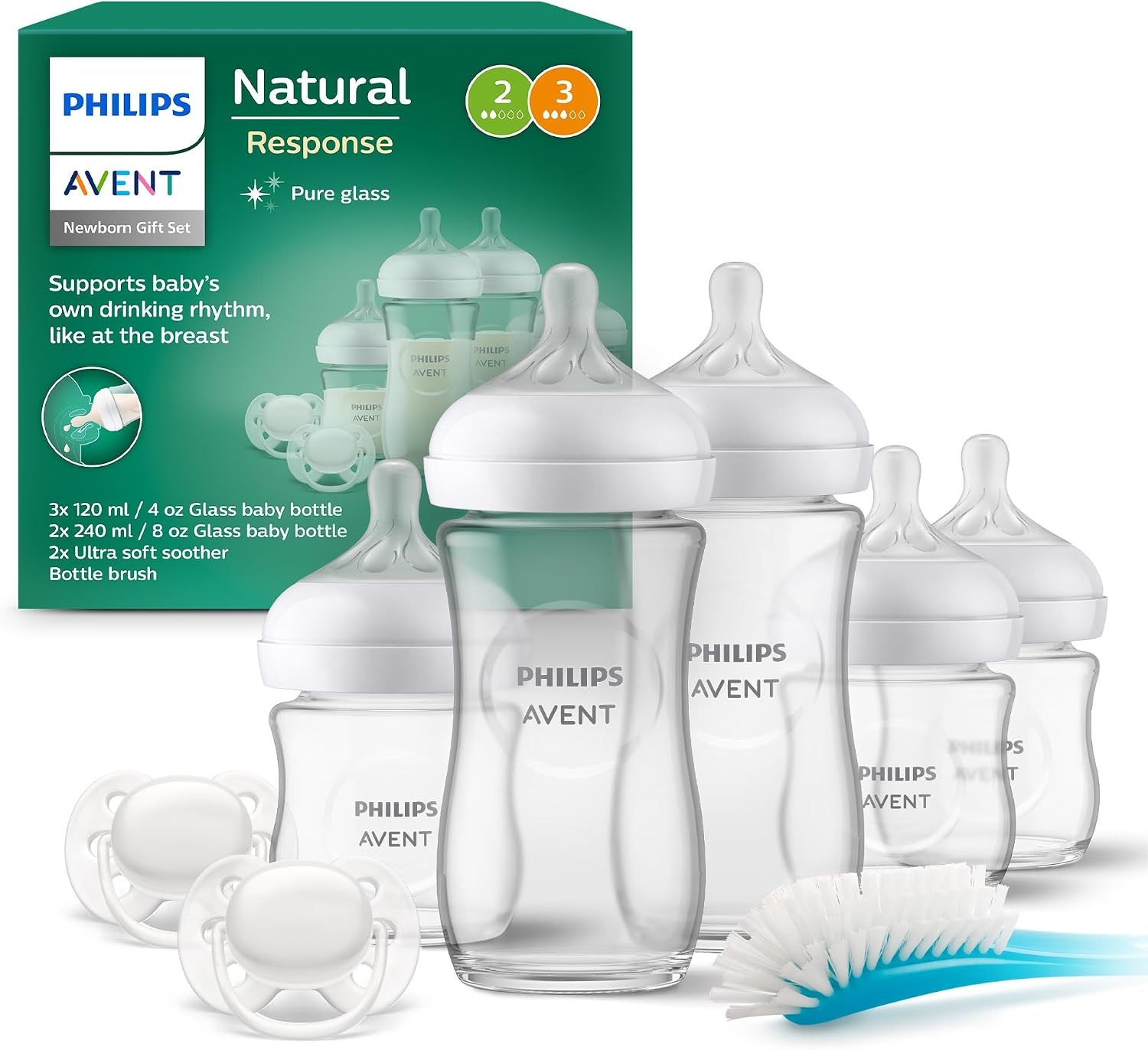 Philips Avent Natural Response Glas Babyfles Starterset 5-delig - Transparant