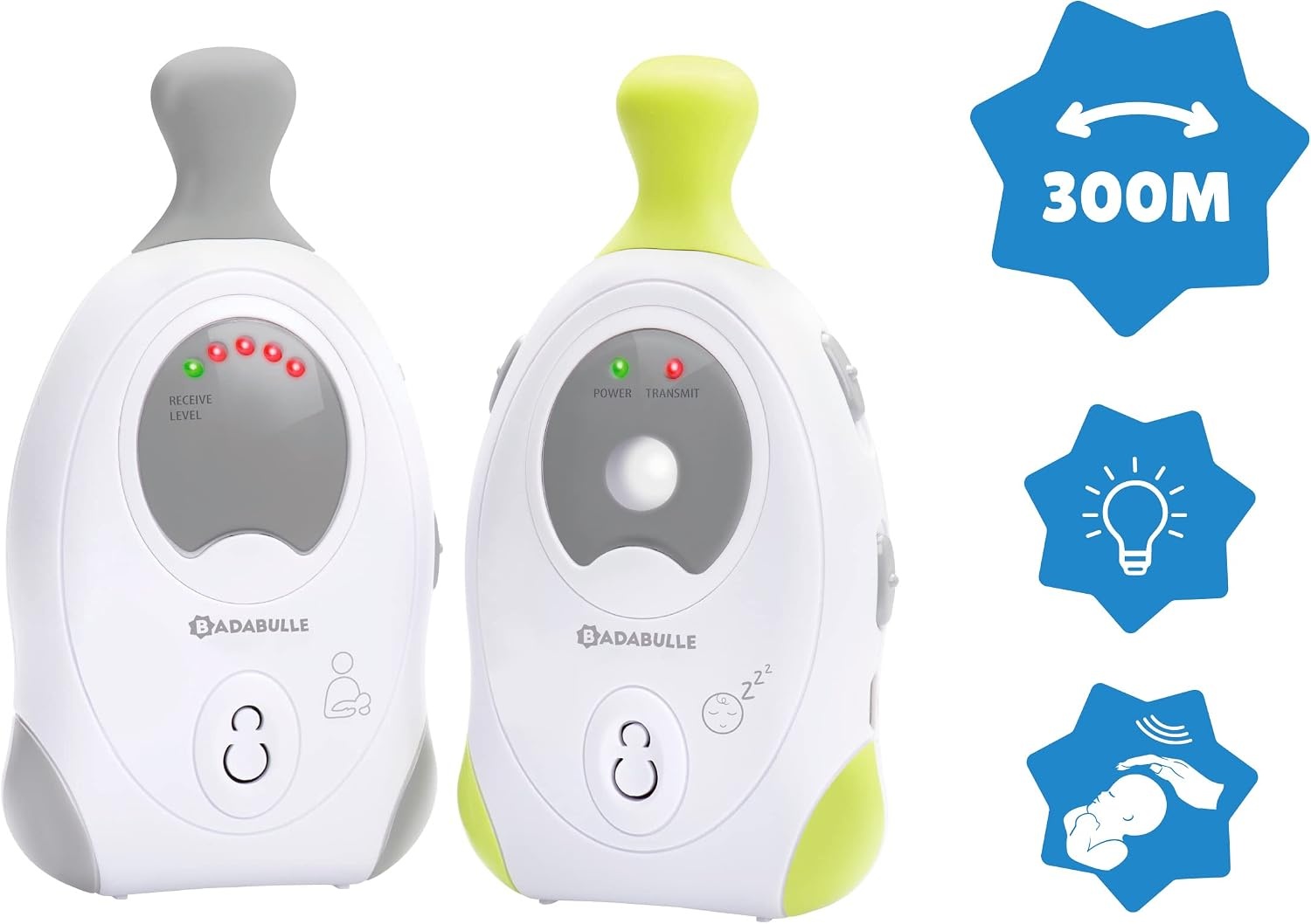 Audio Babyfoon 300m Bereik + Nachtlampje - Wit (35% Korting)