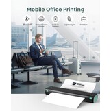 Phomemo M08F Thermal Printer - Portable Wireless A4 Mobile Printers for Home Office, Bluetooth Inkless Printer Compatible with Laptops & Smartphone,Black