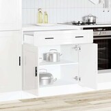 vidaXL Keuken onderkast "Porto" bewerkt hout hoogglans wit