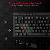 Draadloos RGB Gaming Toetsenbord 104 Toetsen - 3-Modi, Hot-Swap