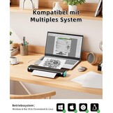 Phomemo M08F Thermal Printer - Portable Wireless A4 Mobile Printers for Home Office, Bluetooth Inkless Printer Compatible with Laptops & Smartphone,Black