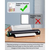Phomemo M08F Thermal Printer - Portable Wireless A4 Mobile Printers for Home Office, Bluetooth Inkless Printer Compatible with Laptops & Smartphone,Black