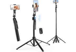 3-in-1 Quadpod Statief voor Vlogs & Livestreams | AI 360° Tracking | 163cm | 55% Korting