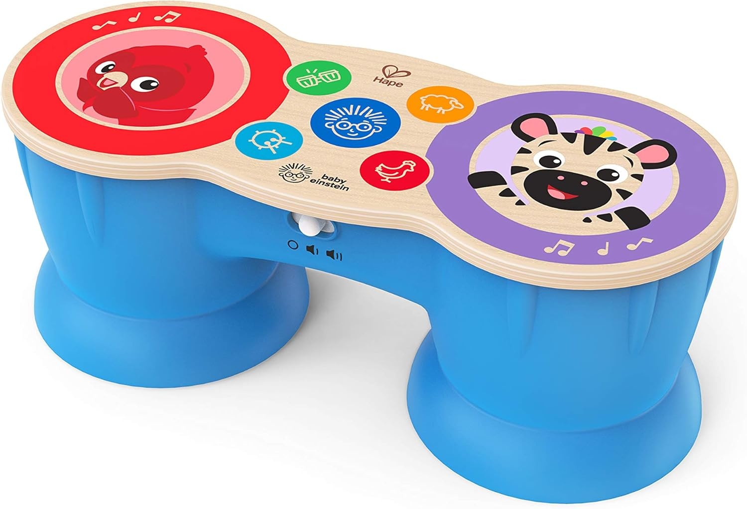 Baby Einstein Hape Magic Touch Upbeat Tunes Muziekdrum - Houten muziekspeelgoed - Meerkleurig - 26,7 cm