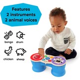 Baby Einstein Hape Magic Touch Upbeat Tunes Muziekdrum - Houten muziekspeelgoed - Meerkleurig - 26,7 cm