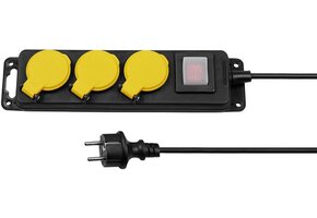 Waterbestendige Stekkerdoos IP44 (3 stopcontacten, 0,85m) - 34% Korting!